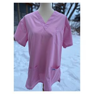 MOBB Pink Scrub Top Size Large 3 Pockets New